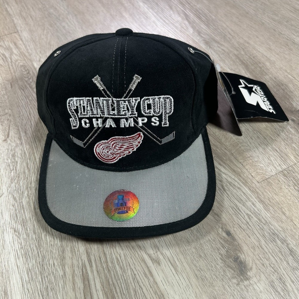 VTG Starter 1998 Detroit Red Wings Strapback Hat NWT NHL Champs Black Cap